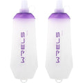 WRELS 200ml/350ml/500ml Collapsible Soft Flask,BPA Free Folding Soft Water Bottle with Hanging Ring,Lightweight TPU Hydration Flask for Running Marathon Cycling Hiking(500ml-2 Packs) - color: Purple-500ml*2
