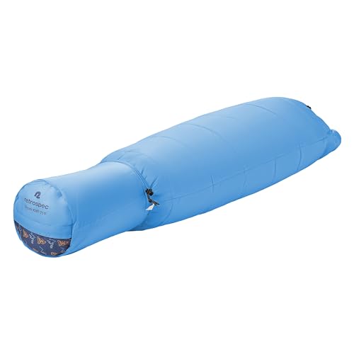 Retrospec Dream 25 Kids Sleeping Bag for Camping - Mummy Style, Water-Resistant, Lightweight 3lbs 3oz, Adjustable Length, Draft Collar, 25°F Rating - color: Cloud Dreamer