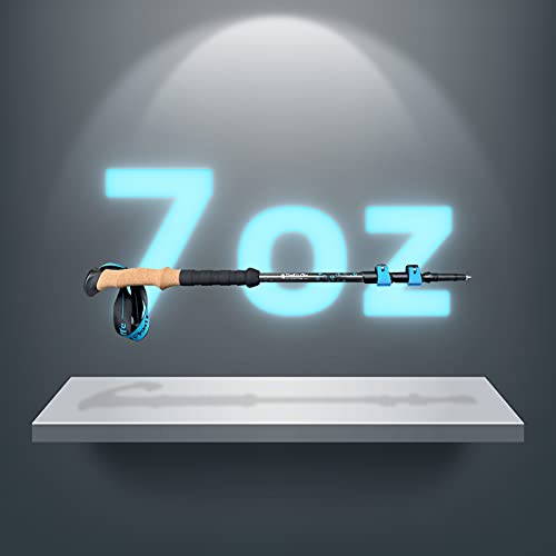 TheFitLife Carbon Fiber Trekking Poles Ultralight Walking Sticks for Hiking - color: Blue