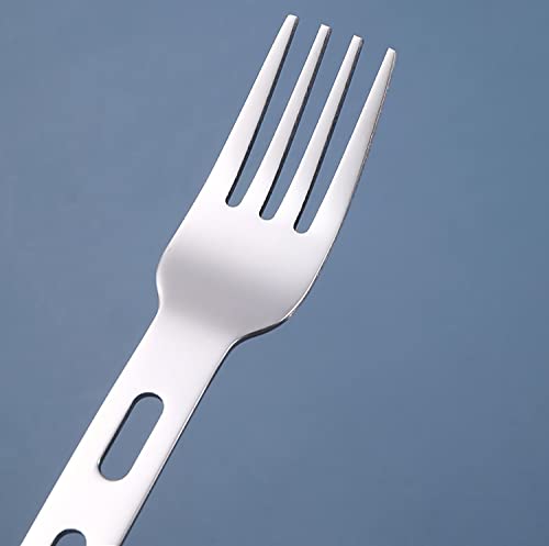 Camp Flatware Sets- Stainless Steel Spoon Fork Knife - Matching Matching Quick Hook - Ultralight Utensils for Backpacking/Hiking/Camping - 3.5oz
