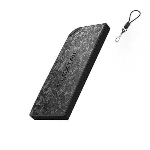 FLEXTAILGEAR 10000mAh Power Bank, Outdoor Portable Power Bank | Lightweight Outdoor Travel Fast Charging Carbon Fiber, Slim USB-C Portable Charger Battery Pack for Phones - size: 10000mAh-0.39in