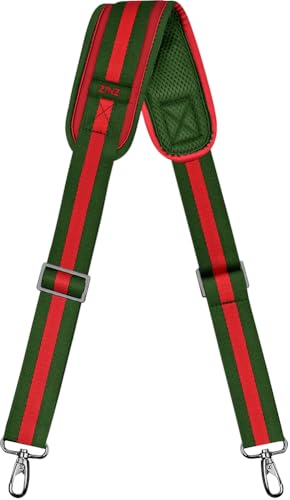 ZINZ Bag Shoulder Strap, Padded Adjustable Shoulder Strap Replacement - color: Stripes-grwgr, size: 57"
