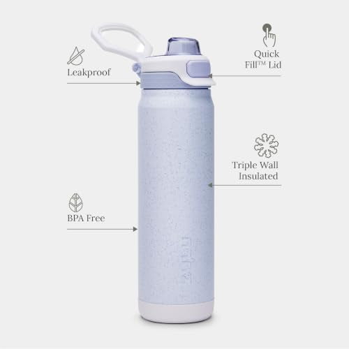 ZULU Powerfill Pro 24oz Stainless Steel Sip or Chug Water Bottle, Glacier Drift - color: Glacier Drift, style: 24oz