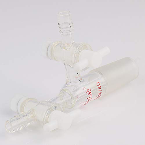 stonylab Glass Vacuum Transfer Adapter, Borosilicate Glass Vacuum Adapter with PTFE Stopcocks and 24/40 Inner Joint - size: 24/40 Joint