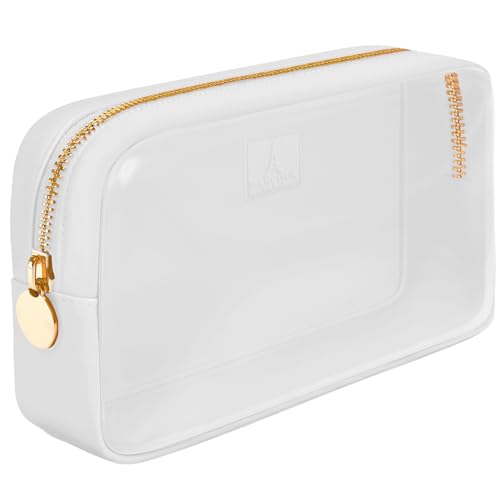 DANCOUR Small Clear Makeup Bag – Mini Pouch for Purse, White Cosmetic Travel Case, Compact Clear Cosmetic Bag, Mini Purse Pouch for Travel - color: White, style: Small