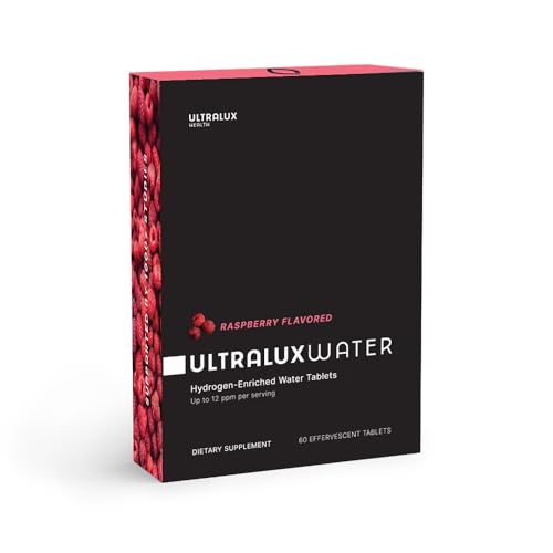 UltraLux Health Hydrogen Water Tablets, Raspberry Flavor, 60 Count, Energy and Focus Support, up to 12 parts per million (ppm)