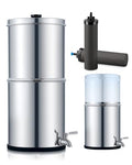 2.25 Gal Gravity Fed Water Filter System - Countertop Stainless Steel Countertop Water Filtration System, Gravity Water Purifier with 2 Carbon Filters NSF/ANSI 42 Certification - style: Gravity Water System