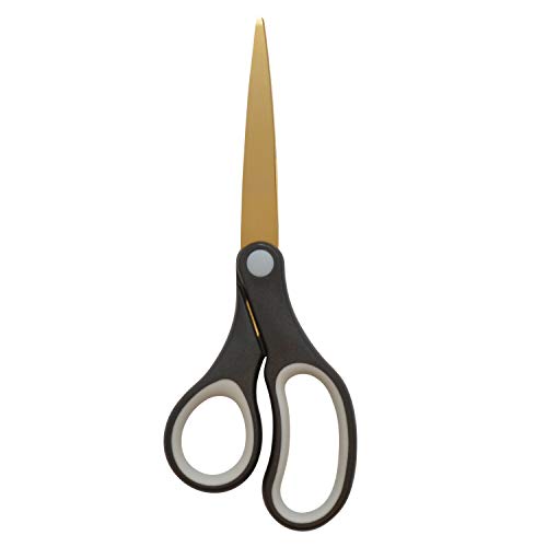 Westcott 55847 8-Inch Titanium-Bonded Scissors For Office and Home, Black/Gold, 2 Pack - size: 2-Pack