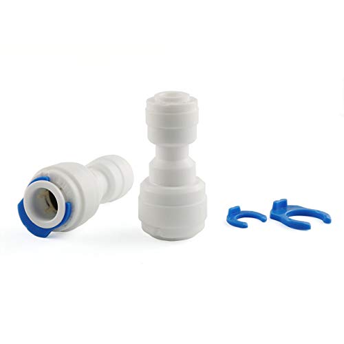 E-outstanding Quick Straight Connector 5PCS 1/4inch to 3/8inch OD Quick Straight Push Connector Water Tube Pipe Fitting Kit for RO Water Systems Purifiers Filters - size: 1/4 inches