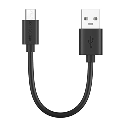 CableCreation Micro USB Charging Cable 6 inch, Short USB to Micro USB Cable - color: Black ABS, size: 0.5FT