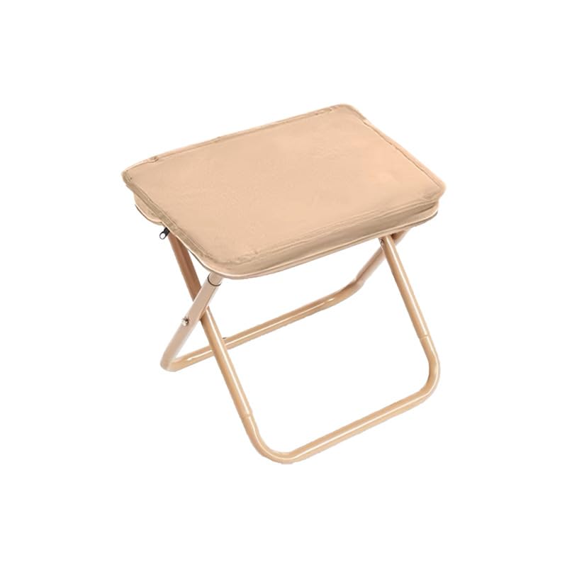 Portable Folding Camp Stool Lightweight Foldable Camping Stool Collapsible Backpacking Travel Fishing Stool Chair, Compact Folding Seat Collapsible Purse Chair(Khaki) - color: Khaki