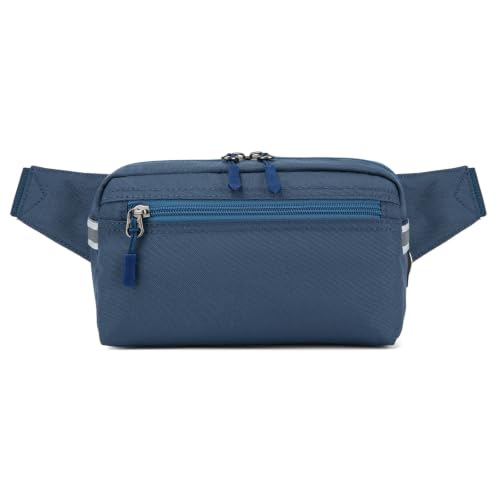 Mini Hiking Waist Bag, 3-Pocket 1.7L RFID Blocking Fanny Pack for Men Women - color: Blue