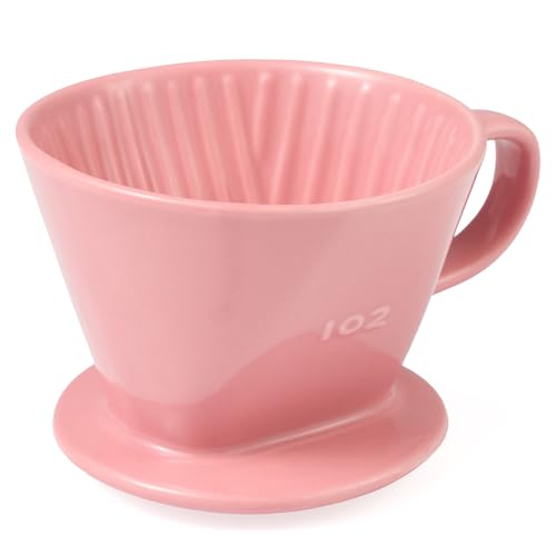 Pour Over Coffee Dripper, Ceramic Pour Over Coffee Maker, Pink - color: Pink