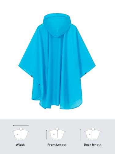 SaphiRose Lightweight Kids Rain Poncho Waterproof Jacket Zipper Up Rain Coat - color: Blue, size: 7-9 Years