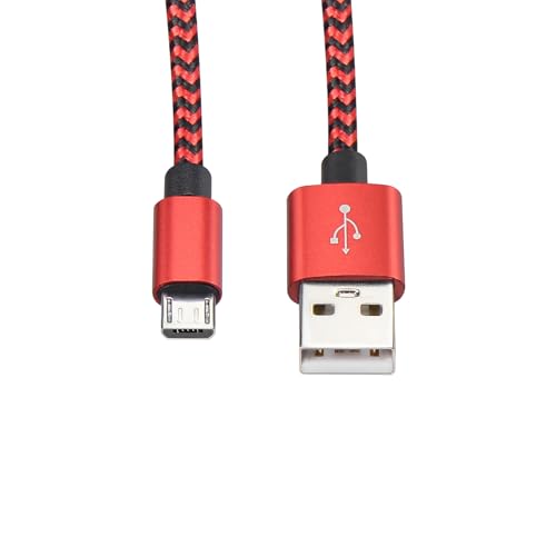 Micro USB Cable 5-Pack, 1ft Braided Android Charging and Data Cord Bulk | Charger Cords, Multi Color - size: 1 Foot