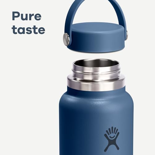 Hydro Flask Water Bottle - Insulated Stainless Steel - Wide Mouth Flex Lid, Non Spill, Leakproof and Refillable in 20 Oz Capri Blue - color: CAPRI BLUE, style: 20 Oz