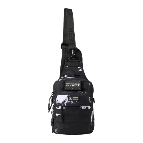 WOLFpak Tactical Sling Bag for Concealed Carry, EDC | Everday Crossbody Daypack - color: Black Lightning