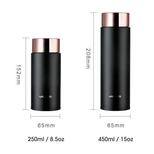 VSITOO S1 Lite Mini 8.5oz Insulated Self-Cleaning Water Bottle for Purse - color: Black, size: 8.5 Ounces