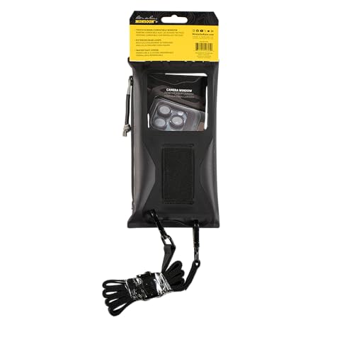 Rite in the Rain Weatherproof Monsoon Rough Water Storage Bag & Pouch, Phone Campatible, 8” x 4”, Black TPU (No. P784)