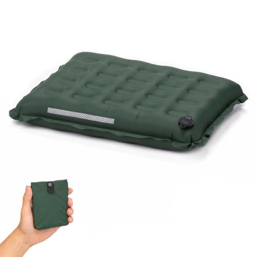 Portable Inflatable Seat Cushion for Air Travel, 2.75-Inch Thick - color: Green