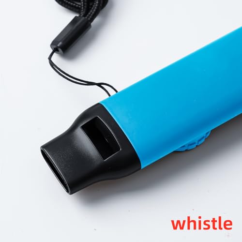 Emergency Survival Safety Whistle，Whistle for Kids with Lanyard,Compass,Thermometer,Ideal for Kayaking, Boating, Hiking, Camping, Climbing - color: Blue 2pcs
