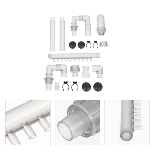 Angoily Aquarium Overflow Kit, Fish Tank Intake Pipe for 12mm ID Hose | Clear Inlet and Outlet Pipes with Strainer, Spray Bar, Flat Nozzle and Suction Cups for 603b Canister Filters, Grey