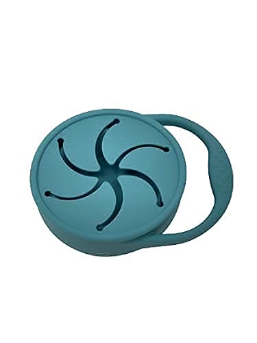 BraveJusticeKidsCo | Snack Attack Snack Cup | Collapsible Silicone Snack Container | Toddler and Baby Snack Catcher Lid (Citadel) - color: Citadel