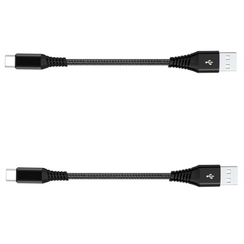 USB to USB C Cable, 2Pack 1FT Car Carplay Charging for iPhone 17 Charger Cord Short, for Apple 17 Air/16/15/Pro/Pro Max/Plus USB A to Type C Cable for PowerBank, iPad Pro, Air, Aipods - color: Black 2Pack