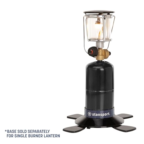 Stansport Propane Mantel Lantern – Outdoor Light with Adjustable Brightness, Carry Handle, Ventilated Hood, High-Output, Portable, for Emergency, Backpacking, Camping – Mantels Included - style: Single