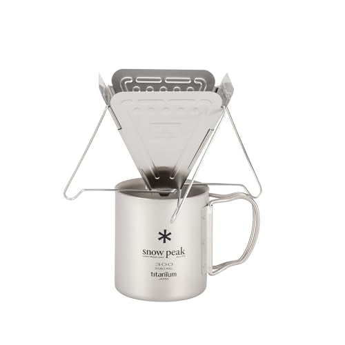 Snow Peak Portable Coffee and Tea Essentials, Stainless Steel, Pour Over | Durable, Portable, Perfect for Camping, Backpacking, and Outdoors, Japanese Designed