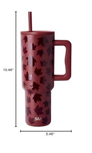 Simple Modern Halloween Tumbler with Handle | 40oz | Leaves - color: Autumn Maple, style: Trek Tumbler