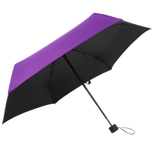 GAOYAING Compact Travel Umbrella with Case Sun&Rain Lightweight Small and Compact Suit for Pocket 34 Inches - color: Purple, size: 34 Inches