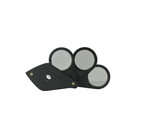 USA Folding Jewelers Loupe Style Pocket Magnifier - style: Triple Lens Fold Away Loupe