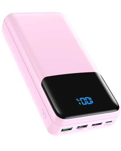 Portable Charger Power Bank 50000mAh, PD 30W and QC 4.0 Fast Charging - color: Pink