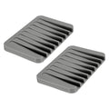 uxcell 2 Pcs Self Draining Silicone Soap Dish, Soap Tray with Drainage for Bathroom Shower Kitchen Sink, 4.5" x 3.1" x 0.4", Dark Grey - color: Grey