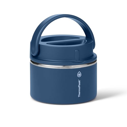 ThermoFlask Insulated Food Jar with Leakproof Lid (12 oz, Navy) - Stainless Steel Food Containers for Hot & Cold Meals, Lunch, Soup & Snacks - color: Navy, size: 12 oz