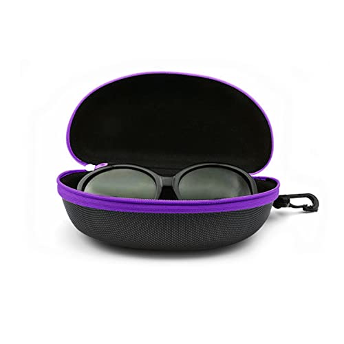 3pcs Zipper Hard Shell Sunglasses Case and Eyeglasses Case Portable Travel Glasses Case with Plastic Hook - color: Purple
