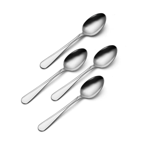 Oneida Flight Dinner Spoons Silverware Set for 4, Flatware | 18/0 stainless steel, mirror finish | dishwasher safe | great for soup or everyday dining, cutlery set - style: Dinner Spoons, Set of 4