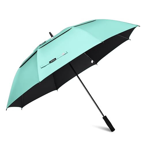 Gonex 62/68/72/80 Inch Golf Umbrella, Auto Open, Windproof, UV Protection - color: Mint Green/ Black UV Coating, size: 80 inch
