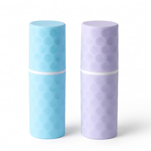 2Pcs Travel Toothbrush Case, Portable Travel Toothbrush Holder with Dot,Toothpaste Container for Home, Travel, Business, Camping, School, Couple 8.1x2.5x2 (Purple+Blue) - size: large size