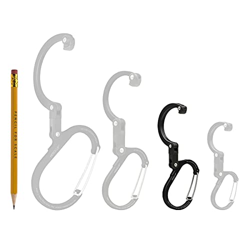 GEAR AID HEROCLIP (Small) Carabiner Gear Clip and Hook, for Hanging Bags, Purses, Lanterns, Strollers, Tools, Helmets, Water Bottles, and More - color: Black & Red, style: 1 Pack