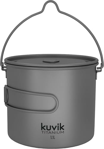 Kuvik 1100ml (37 oz) Titanium Pot with Bail Handle - Ultralight and Compact