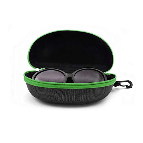 3pcs Zipper Hard Shell Sunglasses Case and Eyeglasses Case Portable Travel Glasses Case with Plastic Hook - color: Green