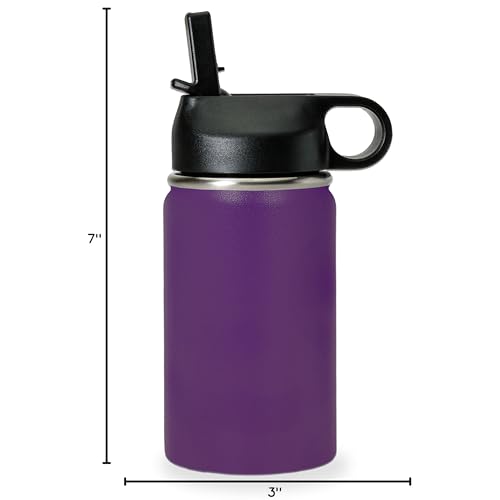 LaserGram Personalized 12oz Water Bottle, Soccer Player Man (Dark Purple) - color: Dark Purple, size: 12 Ounces
