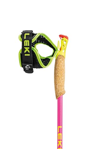 LEKI Ultratrail FX.One Superlite Trekking Poles | Carbon, Foldable, Ultralight Trail Running & Hiking Sticks - color: Pink-Yellow-Carbon, size: 125 cm
