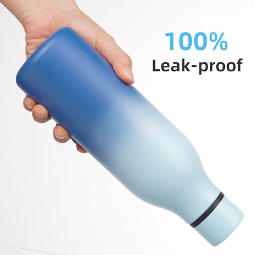 Konokyo 18 oz Insulated Stainless Steel Metal Water Bottle with Strap - color: Sky, size: 18 Ounces