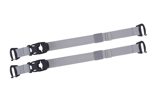 Tactical MOLLE/PALS Backpack Attachment Straps - Adjustable G-Hook Tie Downs, Non-Slip Cam Buckle, for Rucking, Hunting, Hiking, Camping, Tripod & Sleeping Gear (7.5-22 in) (Silvery, 2-Pack) - size: 2-Pack, style: Silvery