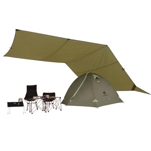 GEERTOP 17 x 10 ft Camping Tarp, Waterproof Rain Fly - color: Green