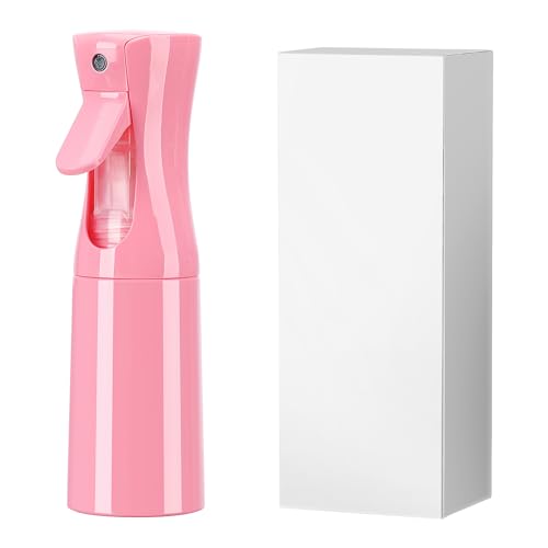 (Pink Hair Mister Spray Bottle，Spray Water Bottle Fine Mist Refillable Plants（6.8OZ /200ML） Barber，Showering Pets, Plants, travel, Ironing and Cleaning ﻿ ﻿ ﻿(Continuous Spray) - color: Pink