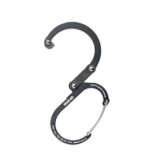 GEAR AID HEROCLIP (Small) Carabiner Gear Clip and Hook, for Hanging Bags, Purses, Lanterns, Strollers, Tools, Helmets, Water Bottles, and More - color: Stealth Black, style: 1 Pack